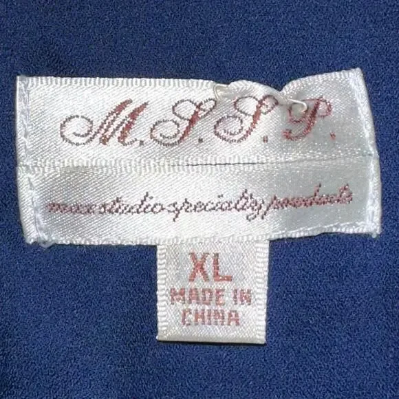 MSSP Max Studio Navy Blue White Embroidered Floral Marielle Mini Dress Size XL - Picture 3 of 13